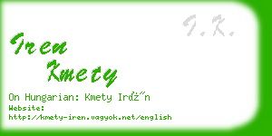 iren kmety business card